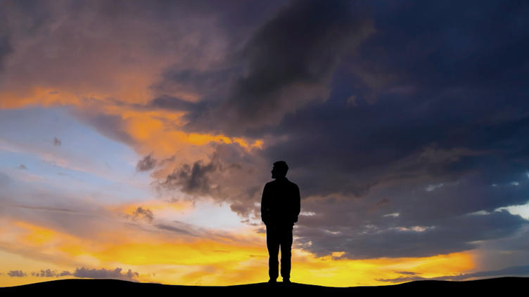 Image of silhouette and sunset