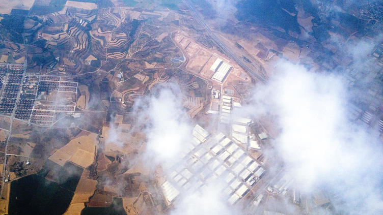 areal view of large buildings